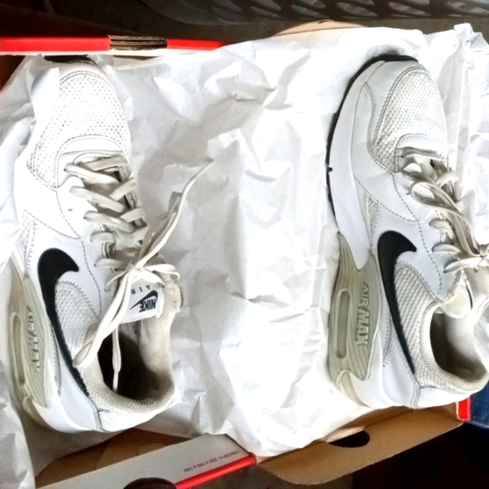 White black and gray Air maxes